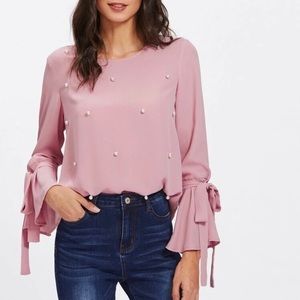 Pink pearl blouse